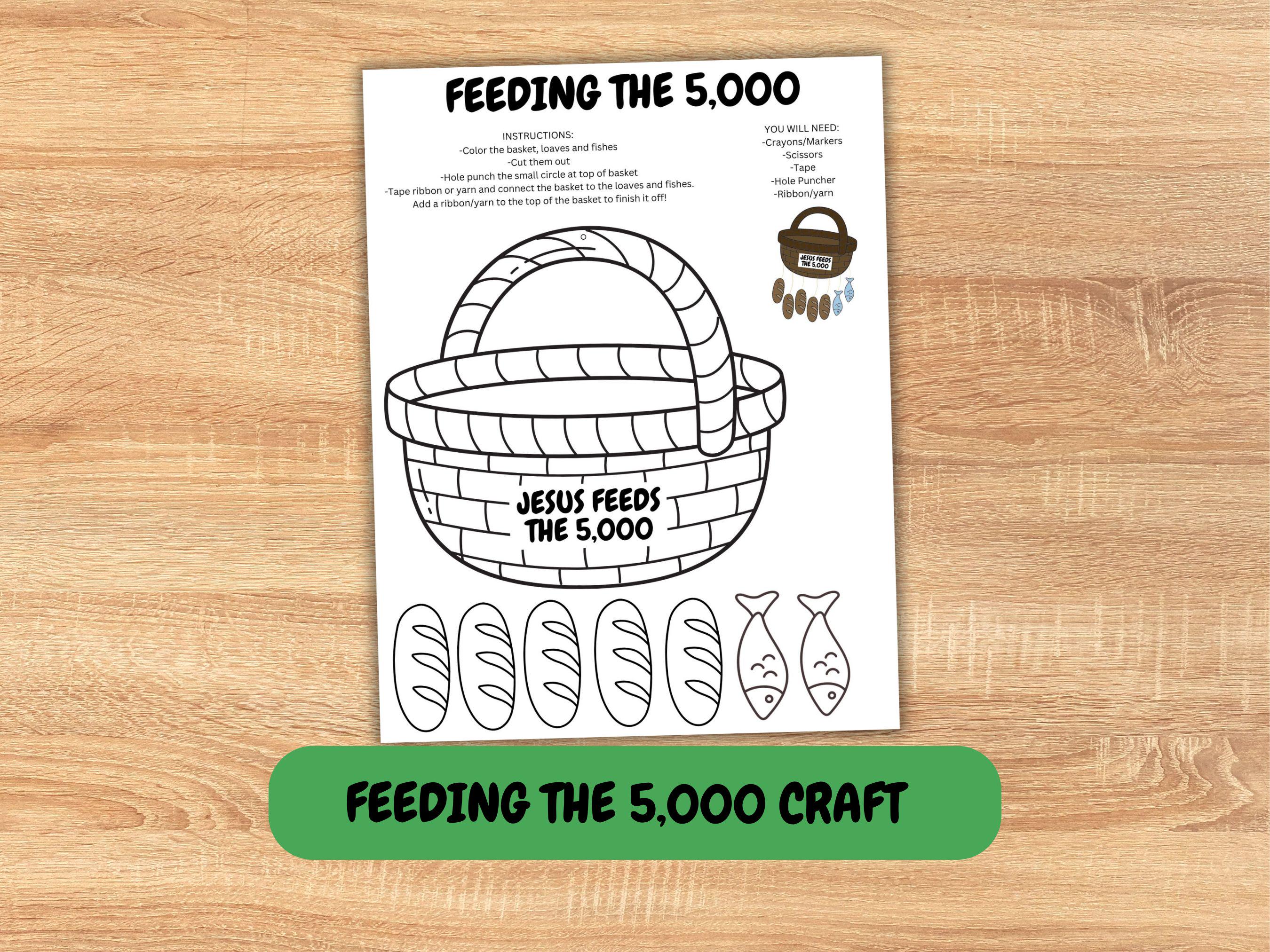 Feeding the 5,000 Craft | Bible Story Activity for Kids | Jesus Feeds ...