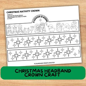 Christmas Nativity Head Band Crown Cut Out, Coloring, Glue Craft, A Savior is Born, Religious Sunday School Craft, Wise Men, Shepherds