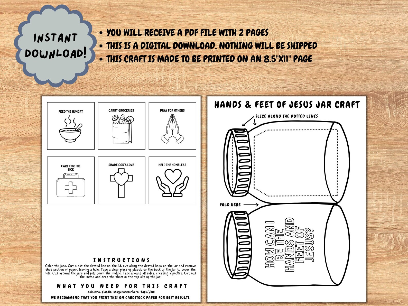 Be the Hands and Feet of Jesus Jar Craft • Christian Service Activity ...