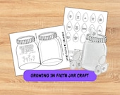 Growing in Faith Printable Kid's Jar Craft, How to Grow in Faith Craft for Kids, Sunday School Faith Activity Lesson, Children's Church