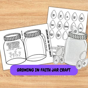 Growing in Faith Printable Kid's Jar Craft, How to Grow in Faith Craft for Kids, Sunday School Faith Activity Lesson, Children's Church