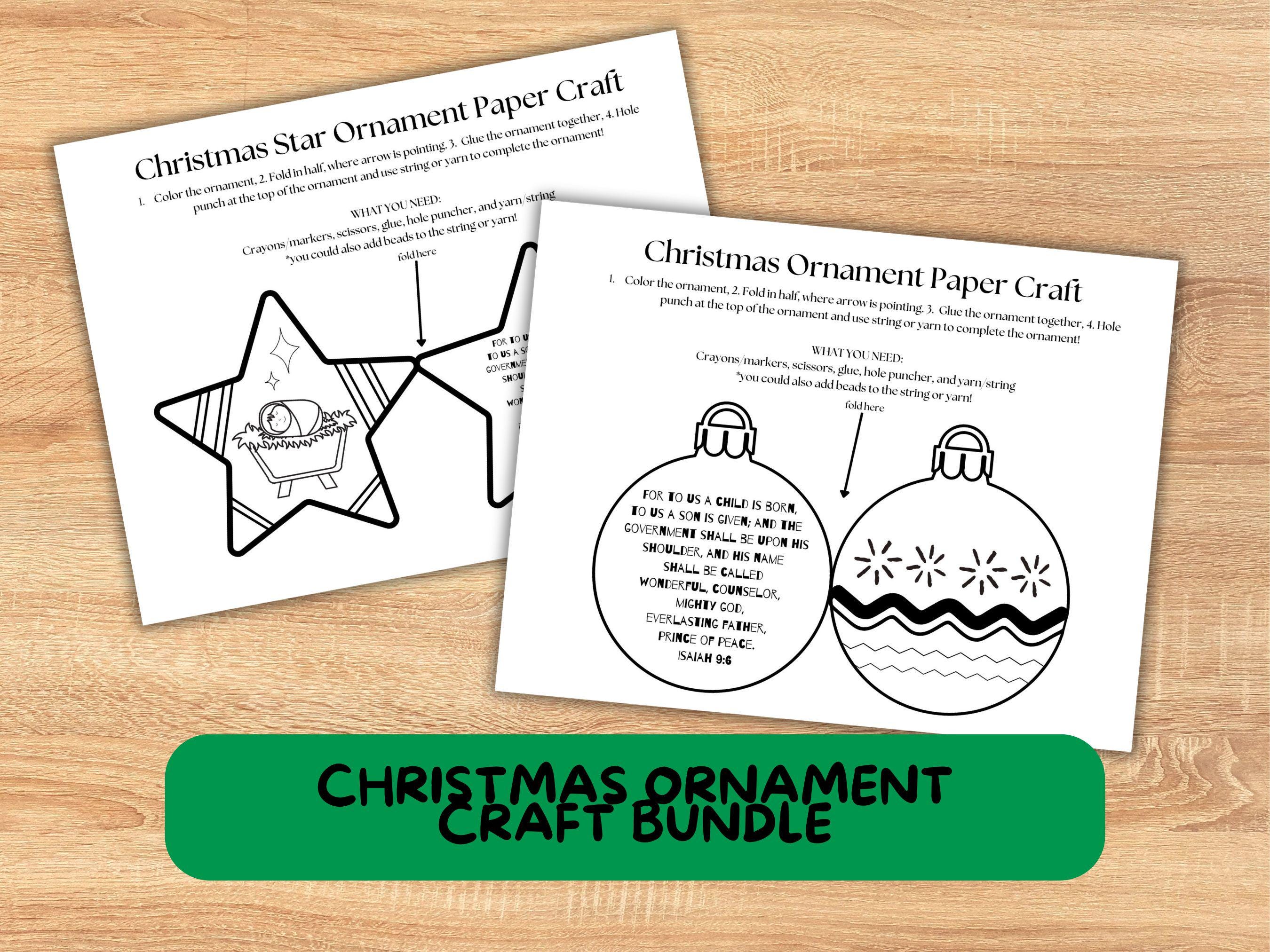 Christian Christmas Ornament Craft Bundle Unto Us a Child Is Born…