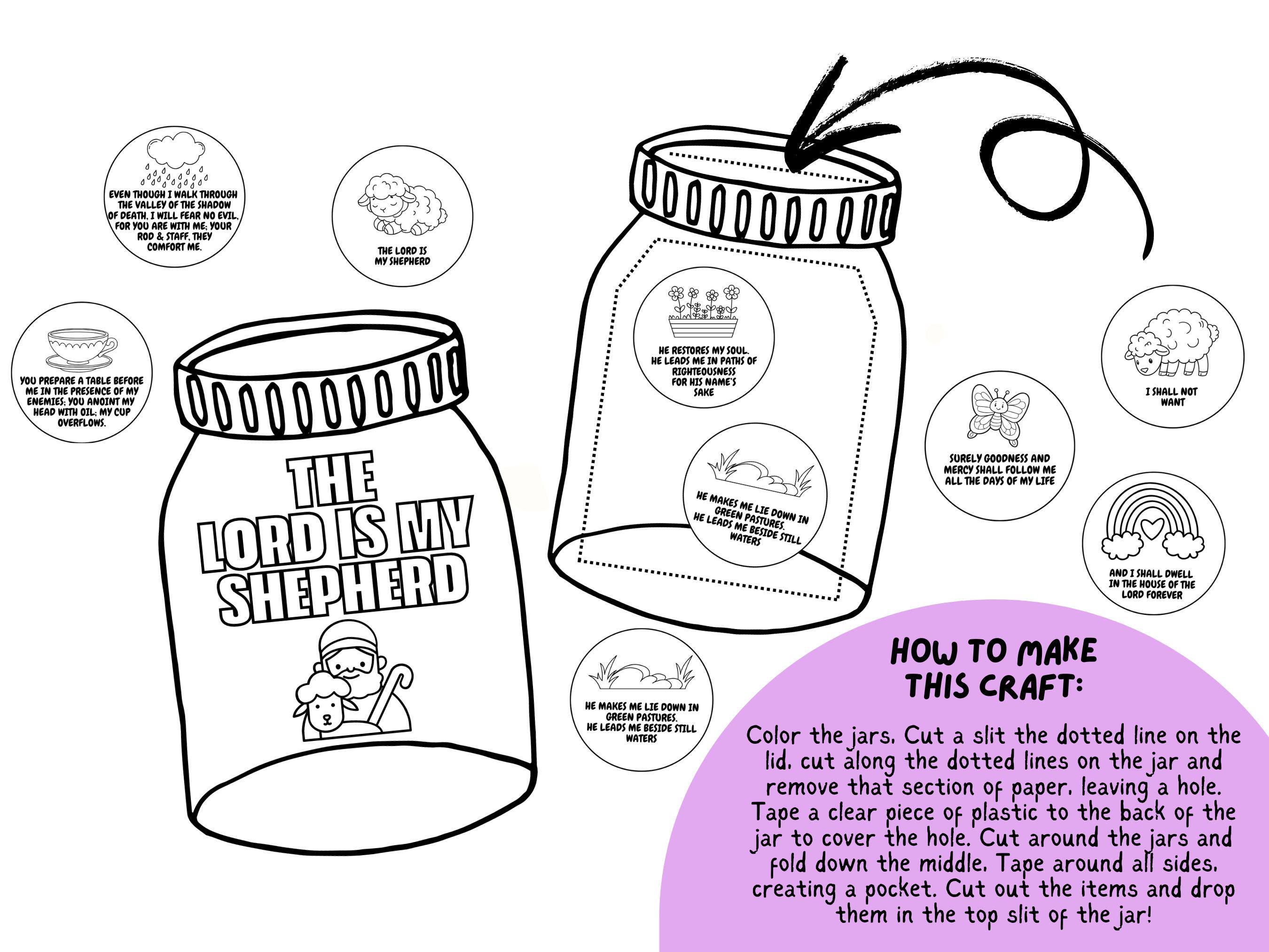 The Lord is My Shepherd Printable Craft Bundle | Psalm 23 Bible Lesson ...
