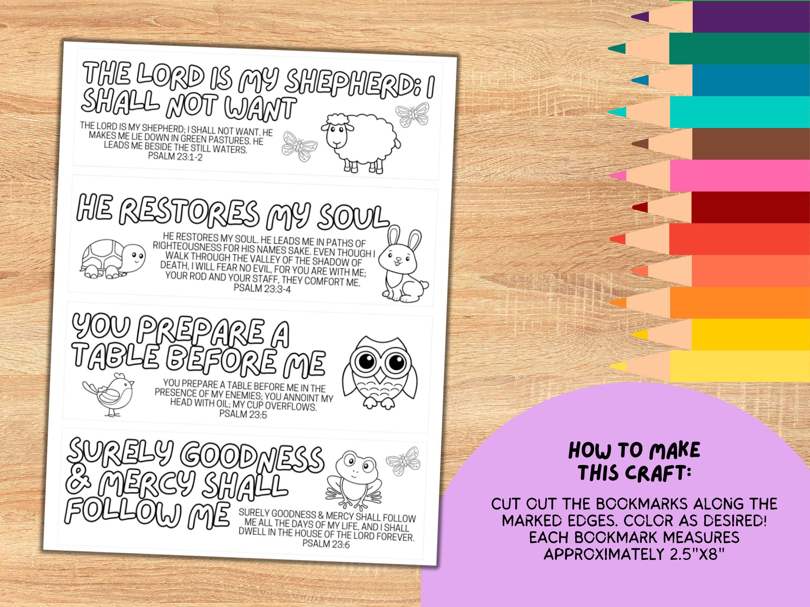 The Lord is My Shepherd Printable Craft Bundle | Psalm 23 Bible Lesson ...