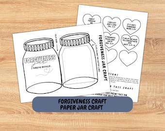 Printable Forgiveness Craft for Kids, Forgiveness Jar Activity, Christian Sunday School Craft, Children's Church Lesson on Forgiveness