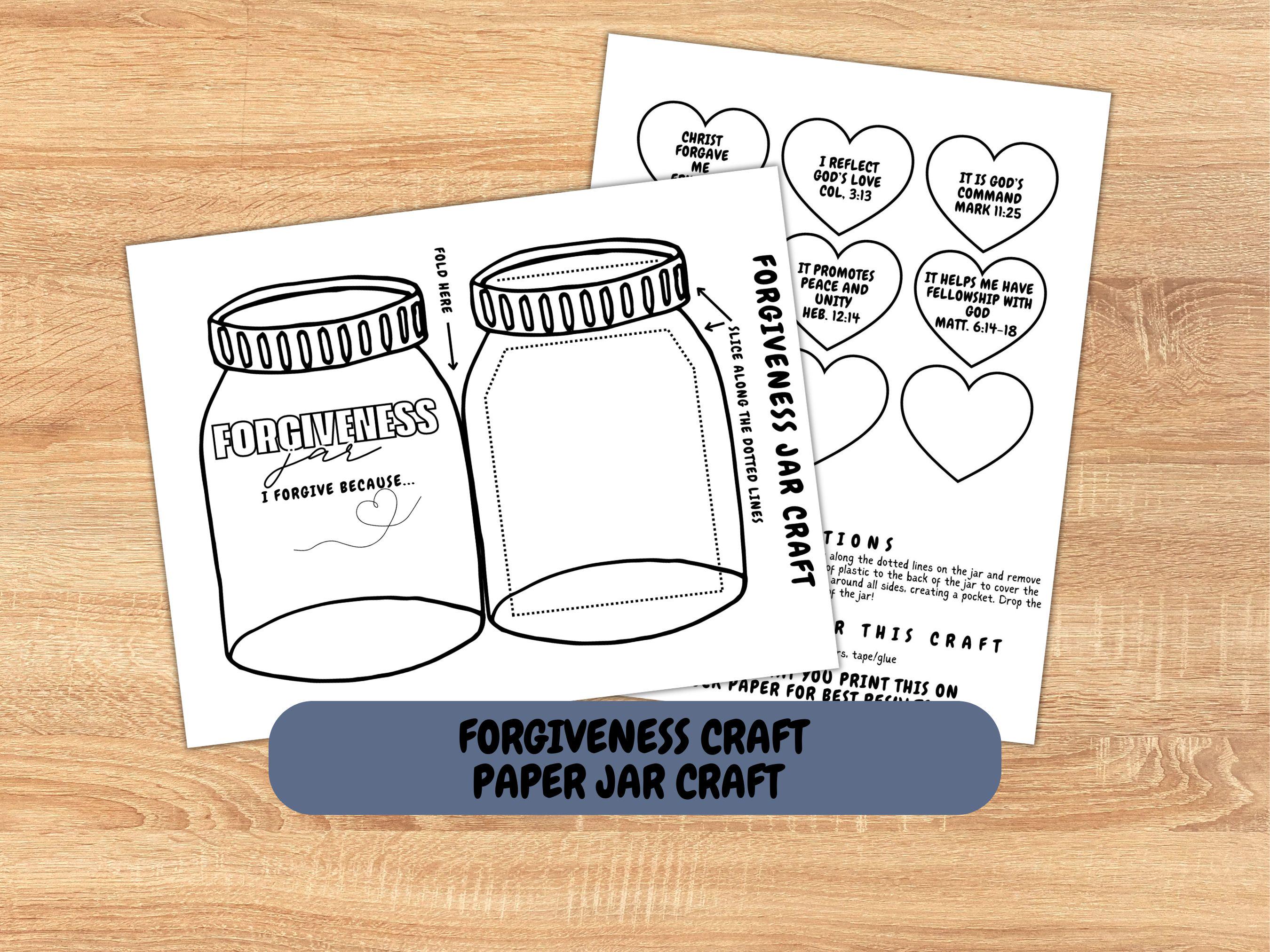 Printable Forgiveness Craft for Kids, Forgiveness Jar Activity,…