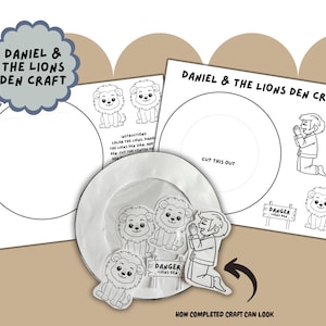 Daniel and the Lions Den Printable Kid&#39;s Craft, Bible Story Activity, Sunday School Preschool Craft, Daniel in the Lions Den Bible Story