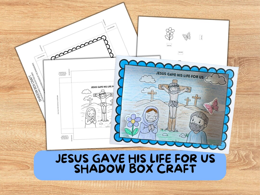 Jesus Gave His Life for Us Shadow Box Craft | Christian Easter Craft ...
