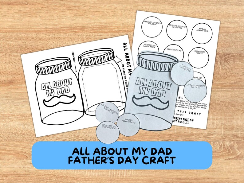 All About Dad Jar Craft Printable | Father’s Day Gift From Kids ...