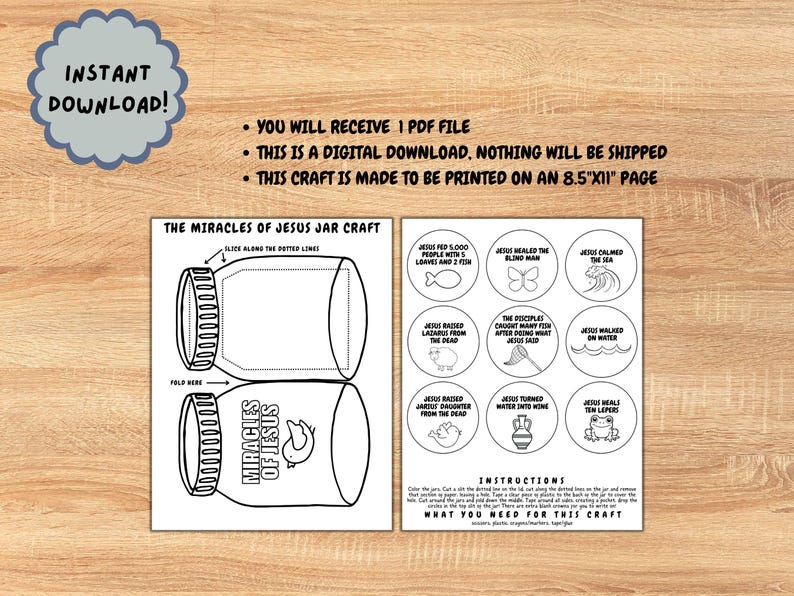 Miracles of Jesus Jar Craft | Bible Activity for Kids | Christian ...