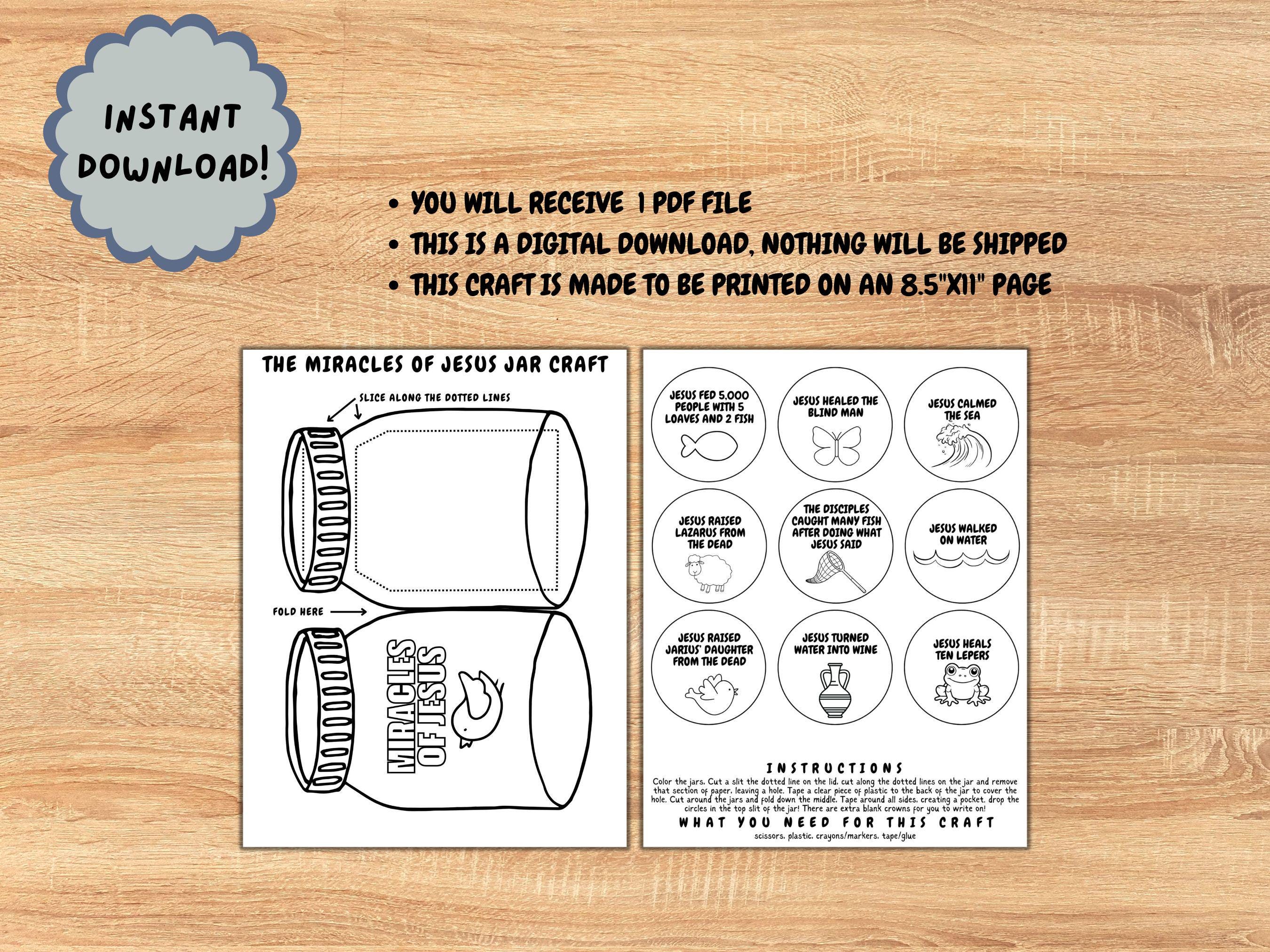 Miracles of Jesus Jar Craft | Bible Activity for Kids | Christian ...