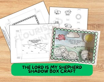 Manualidad de caja de sombras: El Señor es mi pastor / Actividad para combatir la ansiedad basada en el Salmo 23 / Manualidad infantil para la Escuela Bíblica de Vacaciones / Actividad para la Escuela Dominical / Manualidad bíblica