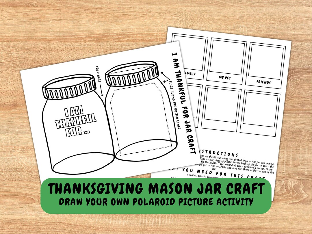 I Am Thankful for Mason Jar Craft, Classroom Craft, Sunday School ...