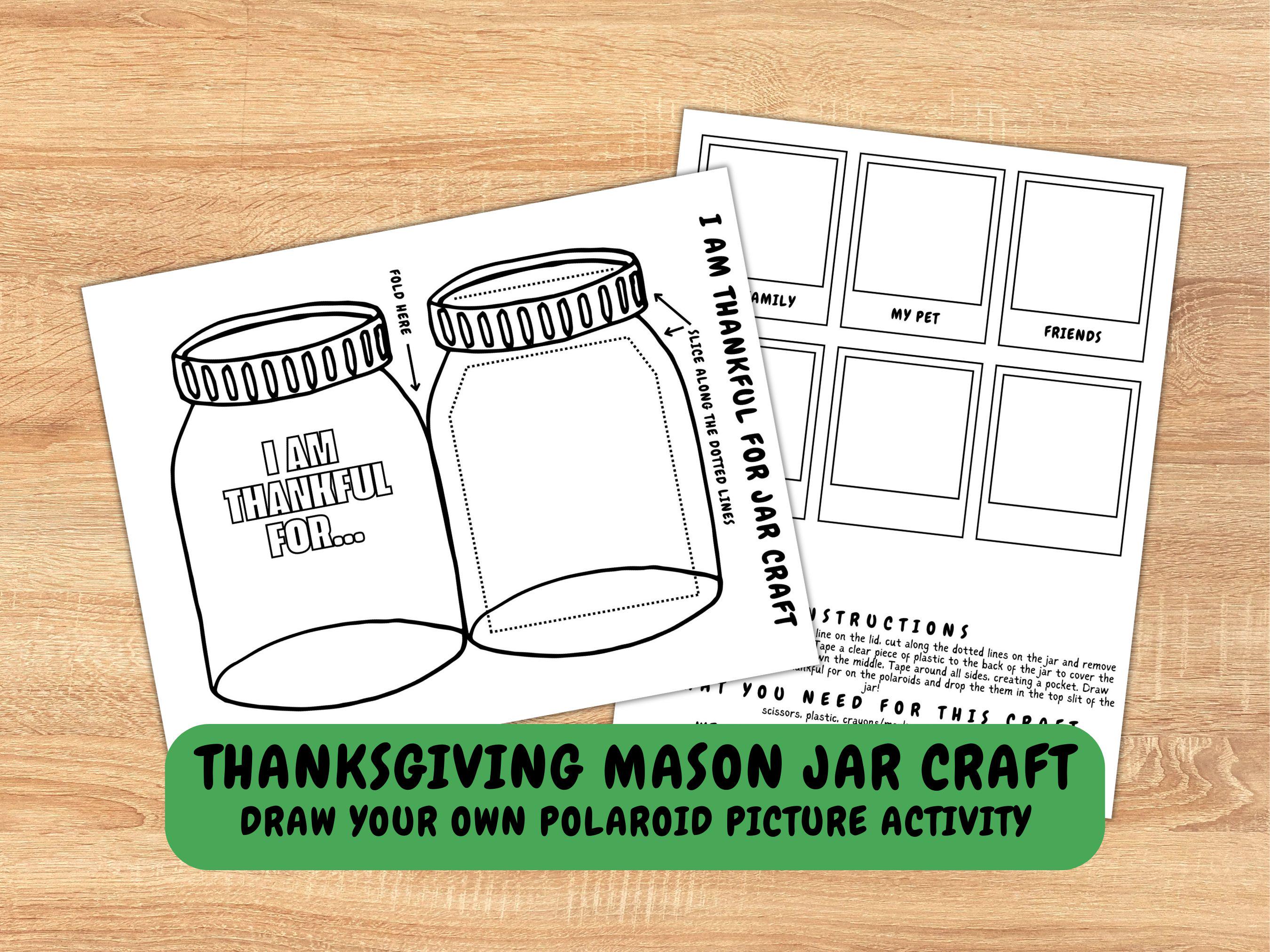 I Am Thankful Jar Craft Gratitude Activity for Kids Thanksgiving…