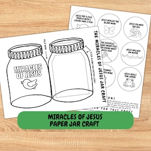 Miracles of Jesus Jar Craft | Bible Activity for Kids | Christian Printable Craft | Sunday School Craft | Children's Church | Kids Ministry