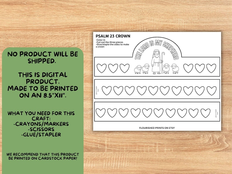 Psalm 23 Crown the Lord is My Shepherd | Bible Lesson Craft | Sunday ...