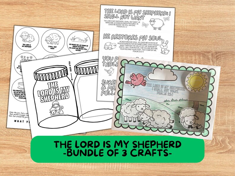 The Lord is My Shepherd Printable Craft Bundle | Psalm 23 Bible Lesson ...