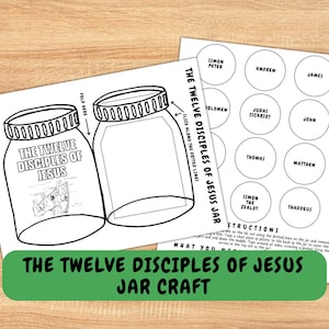 The Twelve Disciples of Jesus Printable Craft, Jesus and 12 Disciples, Sunday School Craft, Classroom Craft, Bible Craft Activity
