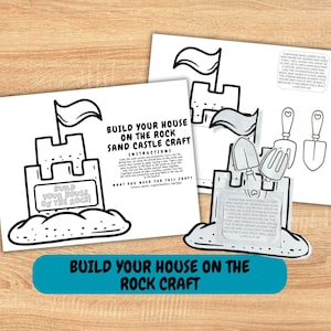 Build Your House on the Rock Printable Craft, Wise man and the foolish man, Build your life on the Lord, Sunday School Craft, Luke 6 Craft