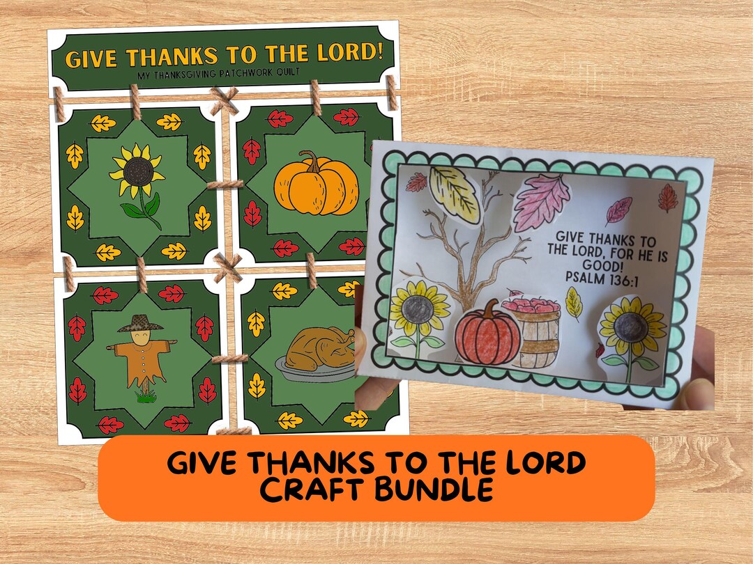 Give Thanks to the Lord Kid's Craft Bundle, Printable Fall Classroom ...