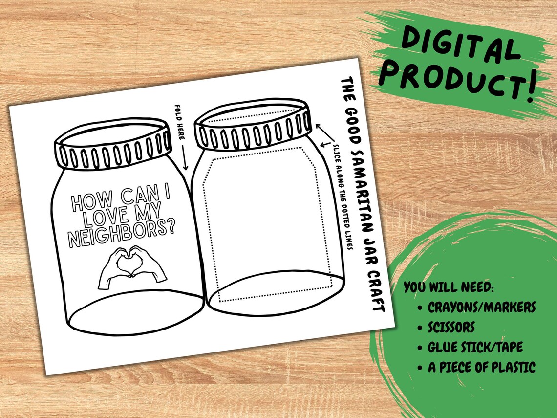 Good Samaritan Jar Craft for Kids, How Can I Love My Neighbors Activity ...