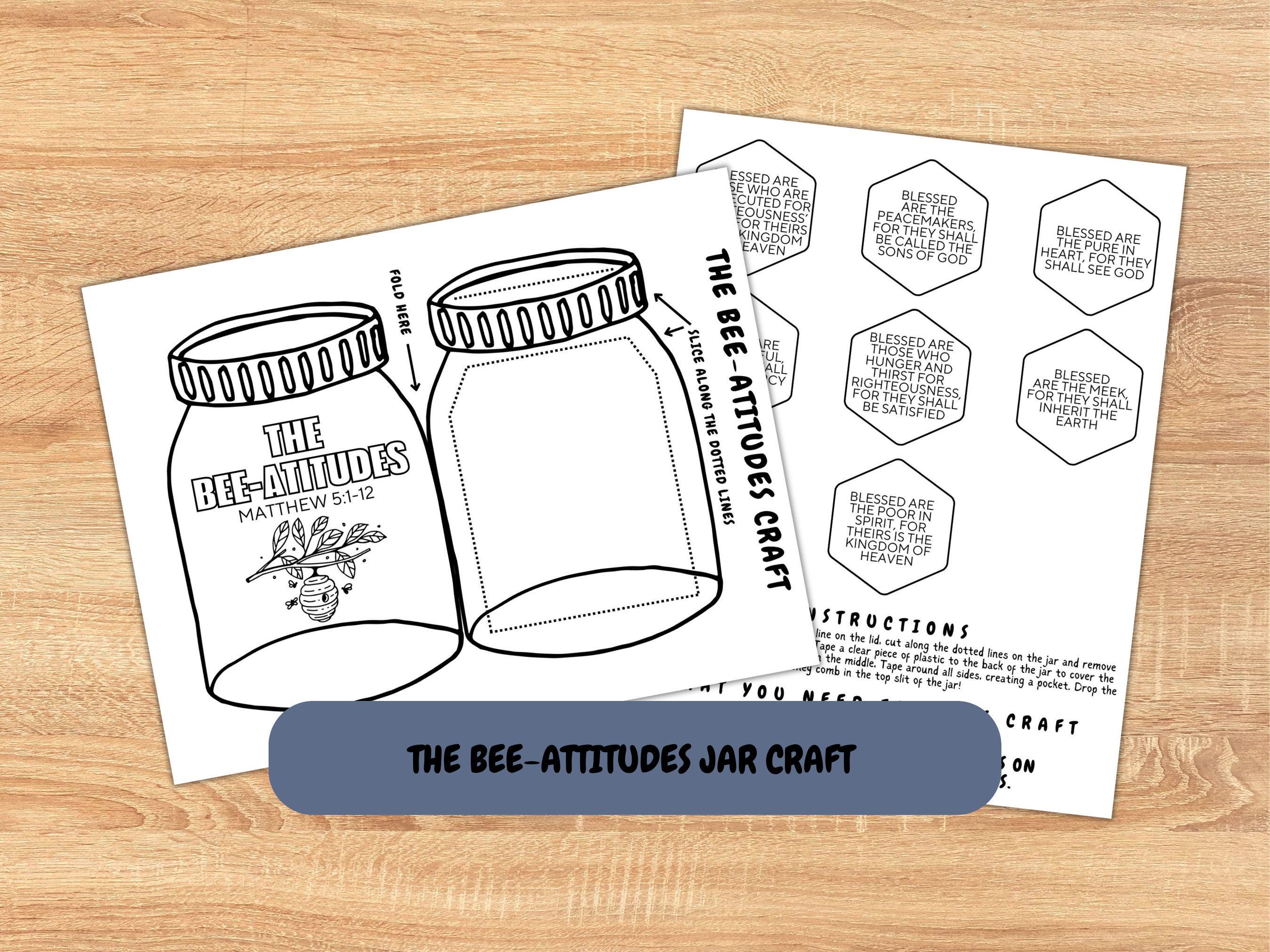 Beatitude Printable Jar Kid's Craft, Printable Sunday School…
