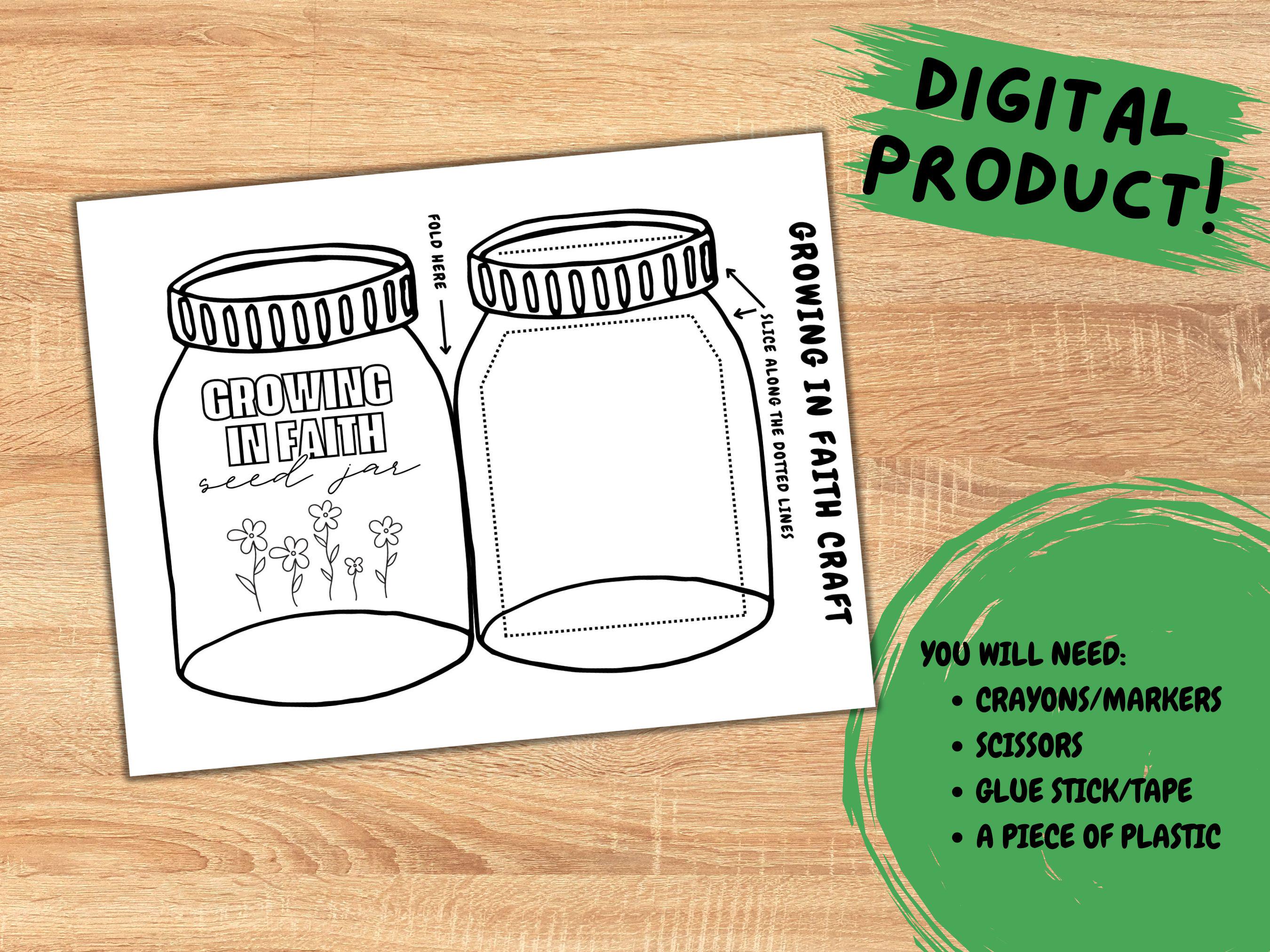Growing in Faith Printable Kid's Jar Craft, How to Grow in Faith Craft ...