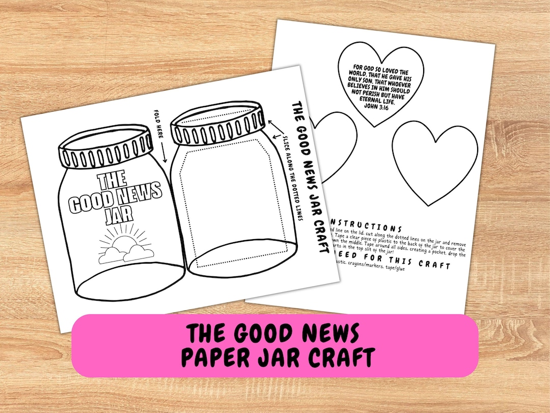 The Good News of Jesus Printable Jar Craft, Bible Activity, Kids Bible ...