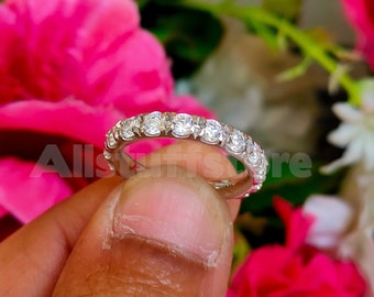 Sterling Silver White Sapphire Eternity Band Ring
