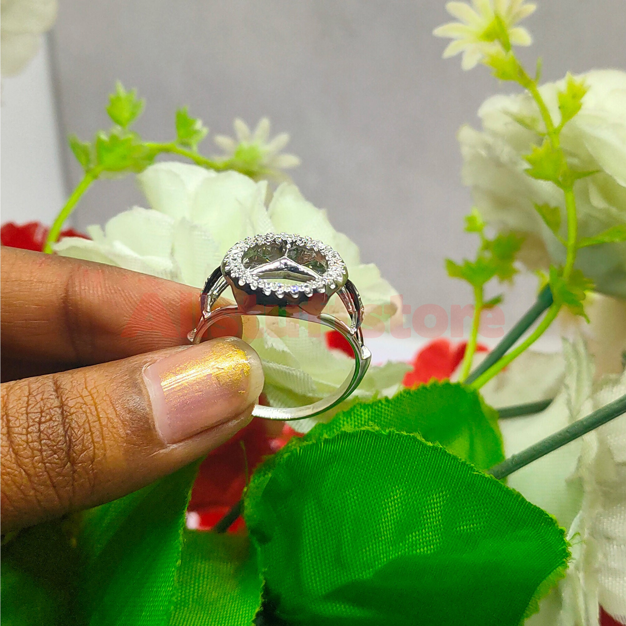 Mercedes Benz Ring, White Sapphire Sterling Silver Signet - Etsy
