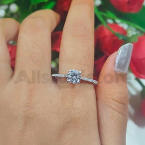 1.20Ct Moissanite Solitaire Ring: 925 Sterling Silver Wedding Jewelry