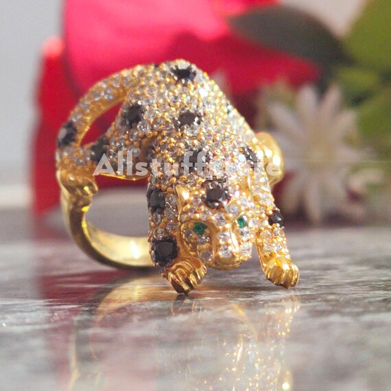 White gold 2025 panther ring