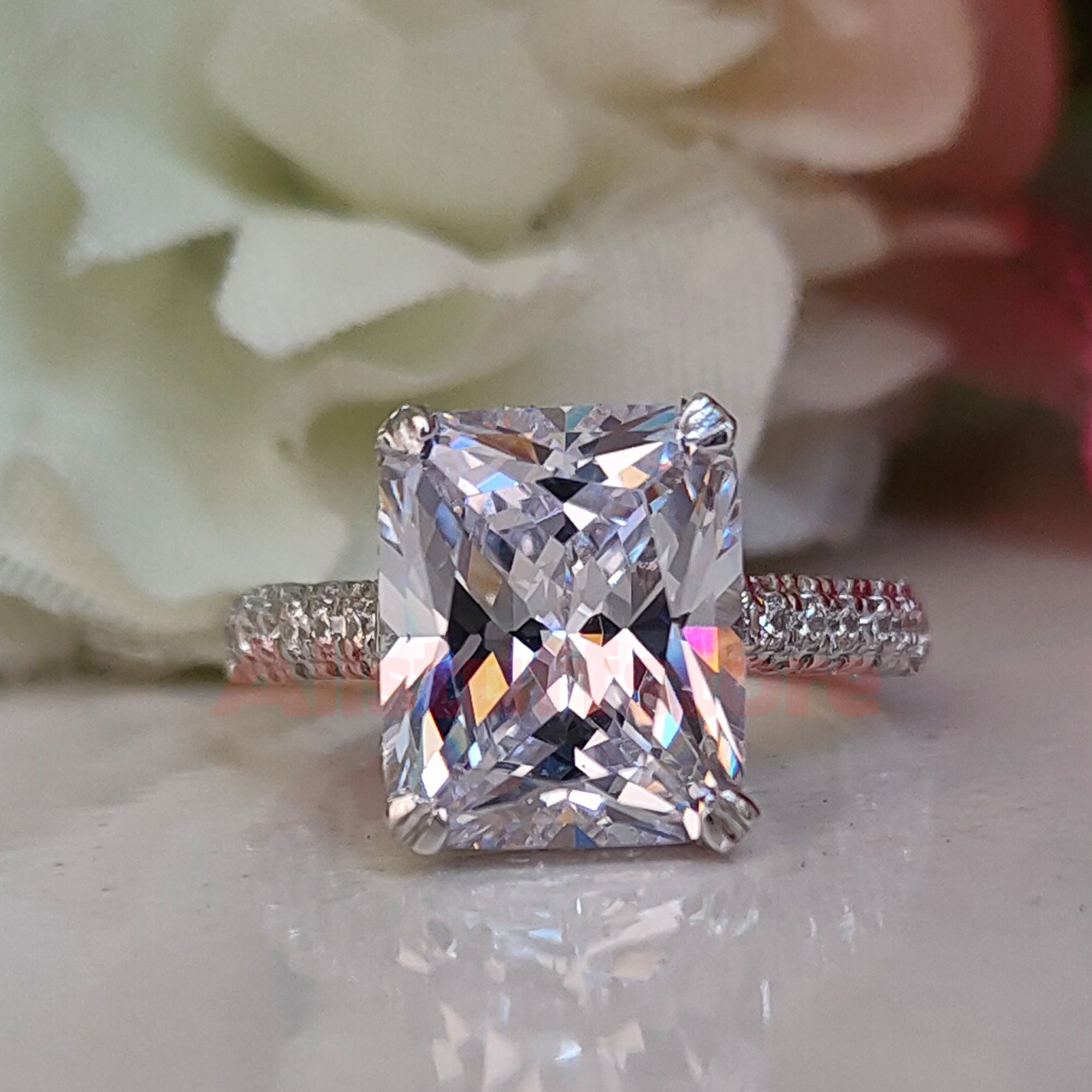 Square white hotsell sapphire ring