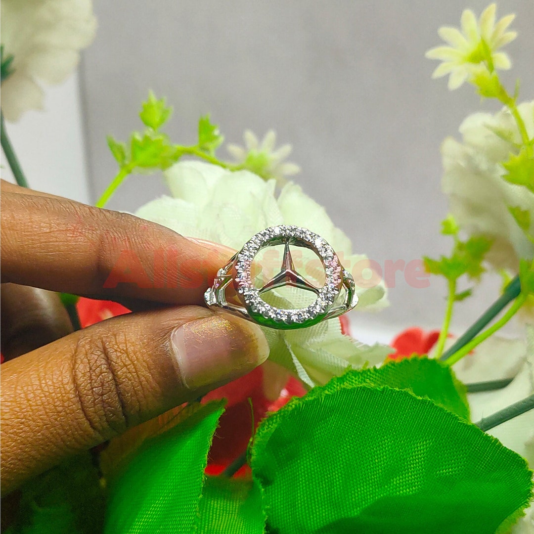 Mercedes Benz Ring, 925 Sterling Silver, Handmade Ring