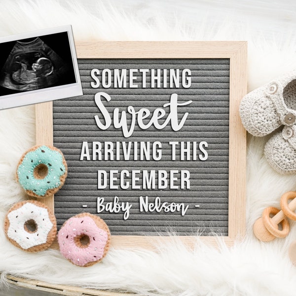 Digital Pregnancy Announcement for social media, Edit-Yourself Birth Announcement, Gender Neutral Digital Pregnancy Announcement, Donut