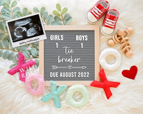 Tiebreaker Pregnancy Announcement DIY Editable Digital File 