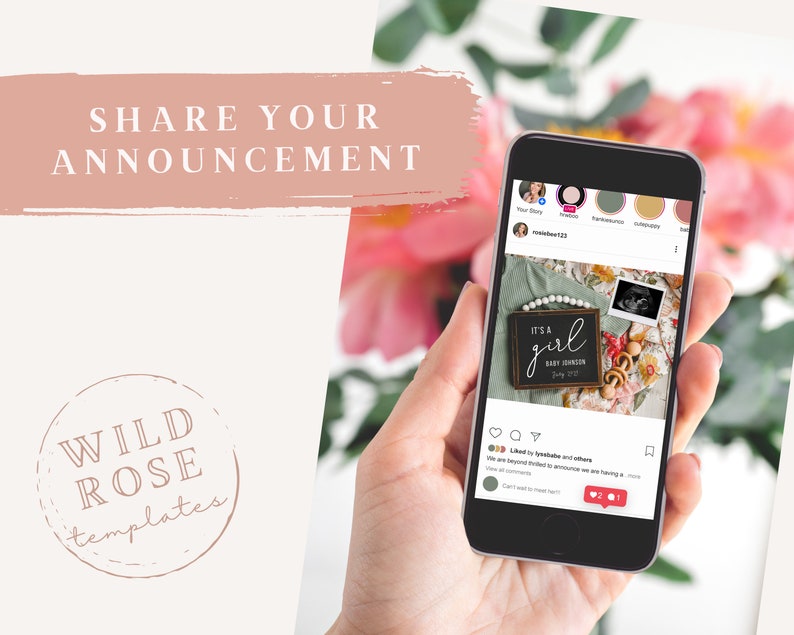 Neutral Pregnancy Announcement Edit Yourself Birth Announcement Editable Social Media Pregnancy Announcement Custom Baby Announcement