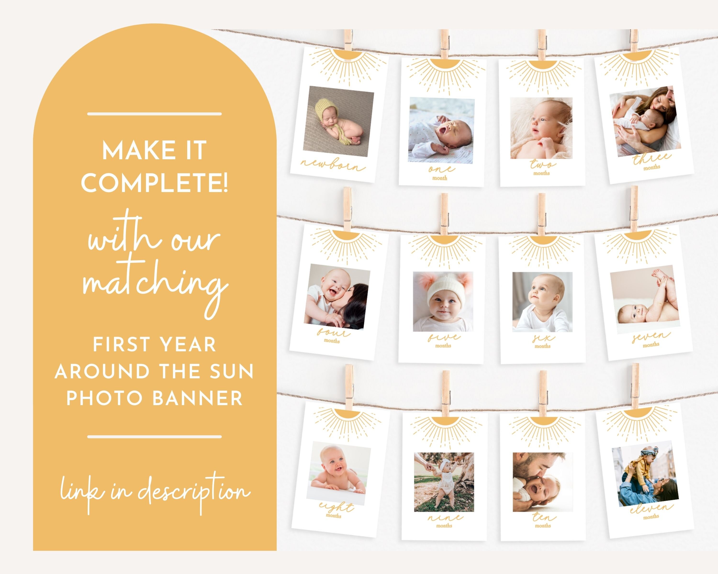Editable First Year Printable Baby Poster Milestone Poster - Etsy