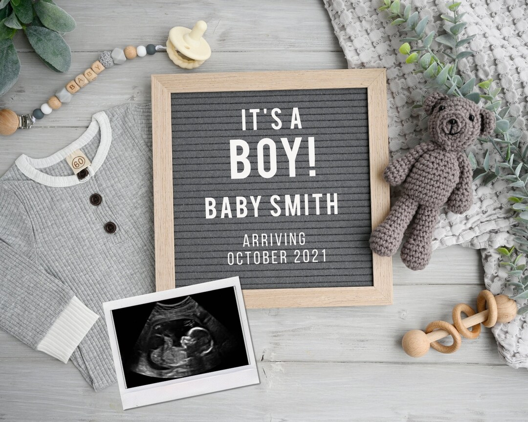 Editable Social Media Pregnancy Announcement, It's a Boy, Custom Baby