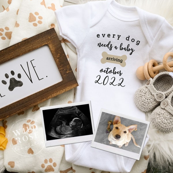 Editable Social Media Pregnancy Announcement, Custom Dog Baby Announcement, Dog Birth Announcement, Downloadable