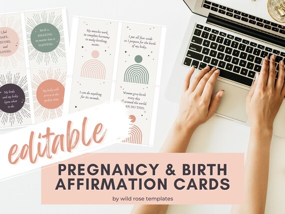 Editable Birth Affirmation Printable Cards Digital Download | Etsy