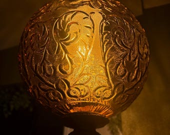 Vintage Hollywood Regency Amberkleurige Swag-lamp