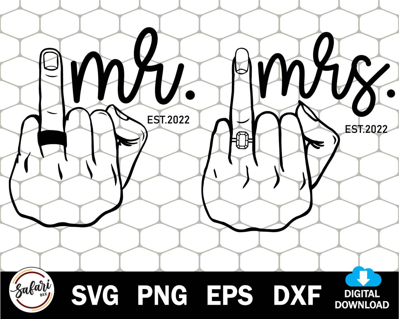 Wedding Finger Svg Wedding Ring Svg Mr and Mrs Est 2022 Svg Etsy