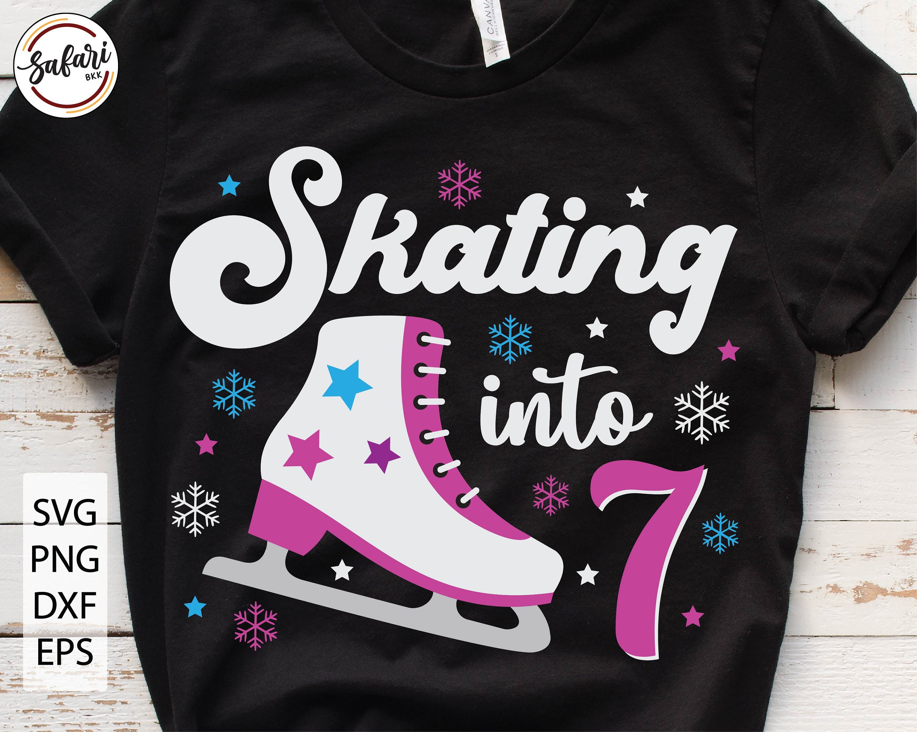 7th Birthday Svg Skating Party Shirt Skate Svg Ice Skating Birthday