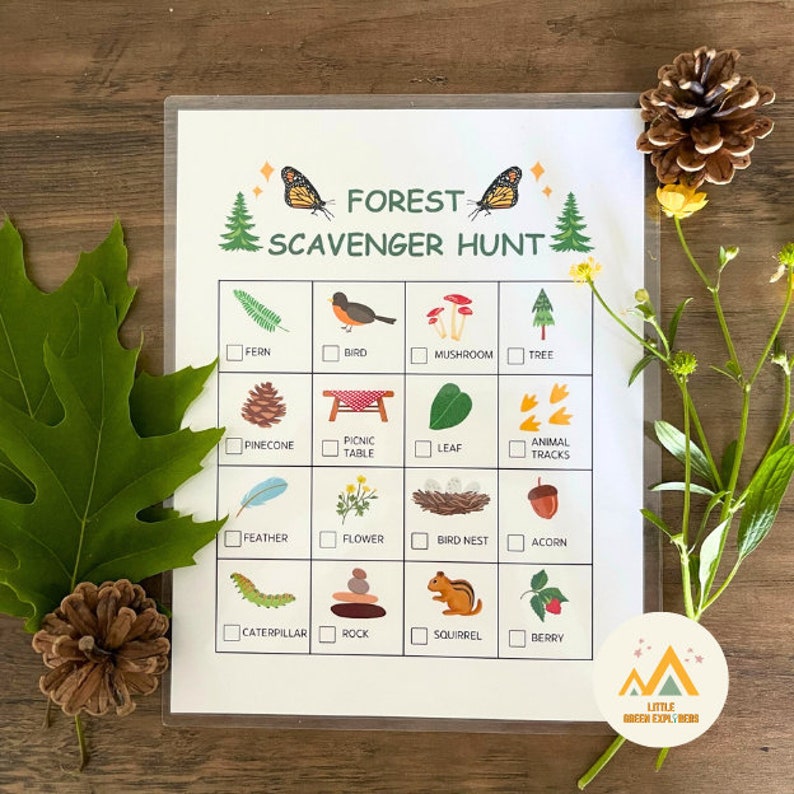 Printable Forest Scavenger Hunt for Kids Nature Activity - Etsy