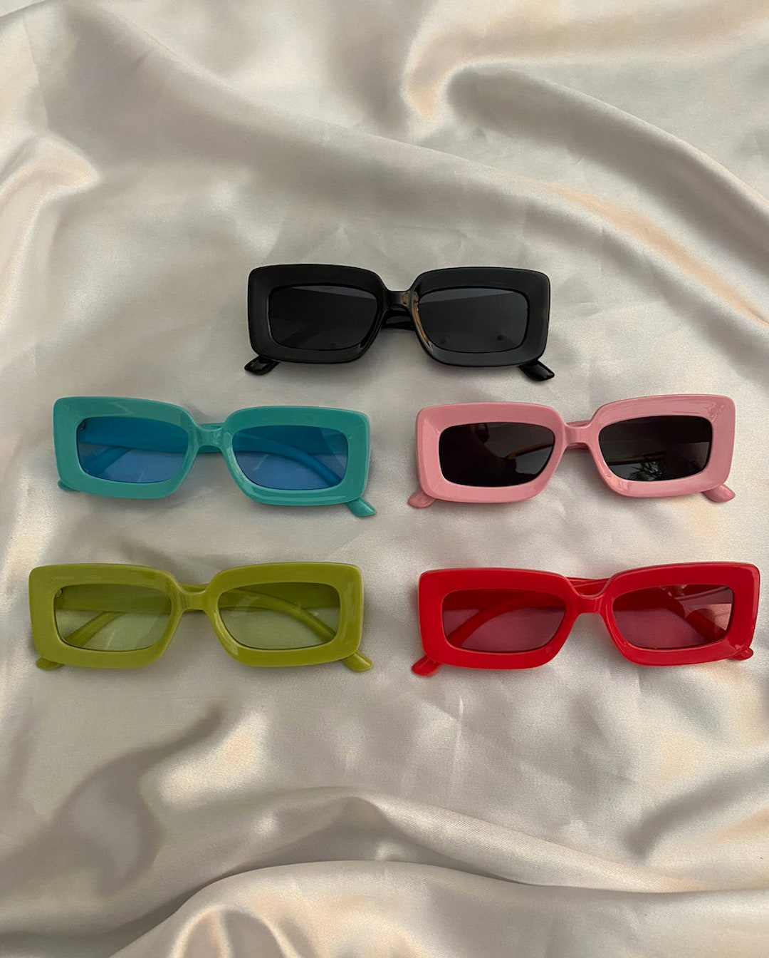 Vintage Rectangular Y2K Clout Sunglasses Retro Party Vibes Perfect for ...