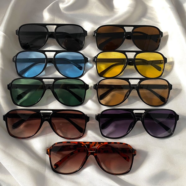 Classic Retro Aviation Vintage Sunglasses - Top Gun / Tony Stark Inspiration