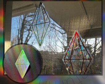 Sims Room Decor, Gamer Gifts, Game Room Decor, Rainbow Makers, Window Decals, Suncatcher Sticker, Plumbobs, Gaming Decor, Dorm Room Decor