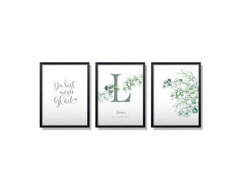 Birth poster LEON set of 3 personalized