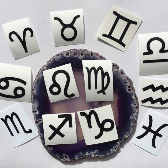 12 piece set of zodiac stickers etsy